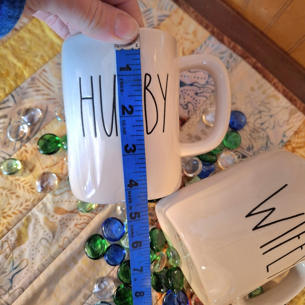 Rae Dunn Hubby & Wifey Ceramic Mug Set Of 2 - Picture 7 of 9